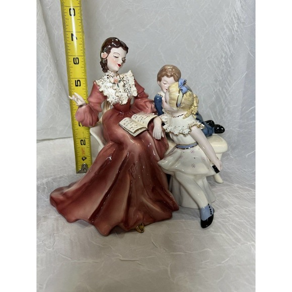 FLORENCE CERAMICS, “Story Book Hour” 1950 With Boy & Girl, Excellent Condition - Picture 13 of 14